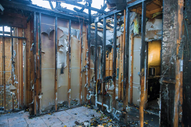 Professional Fire Damage Restoration technician working in Abram, TX
